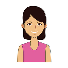 Beautiful woman cartoon icon vector illustration graphic design