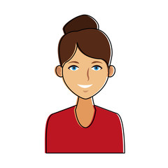 Beautiful woman cartoon icon vector illustration graphic design