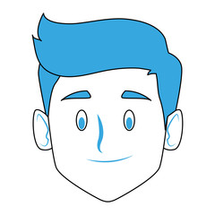 Man smiling face cartoon icon vector illustration graphic design