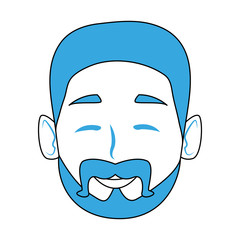 Man smiling face cartoon icon vector illustration graphic design