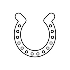 gold horseshoe lucky success talisman vector illustration outline image