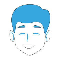 Man smiling face cartoon icon vector illustration graphic design