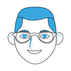 Man smiling cartoon icon vector illustration graphic design