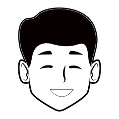Man smiling cartoon icon vector illustration graphic design