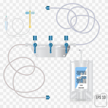 System for intravenous infusion with a reducer. System for intravenous infusions with a converting device.  Tube and blood collection set. Vector