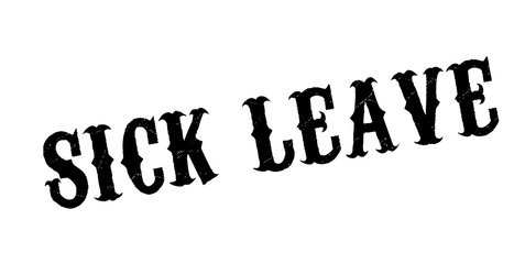 Sick Leave rubber stamp. Grunge design with dust scratches. Effects can be easily removed for a clean, crisp look. Color is easily changed.