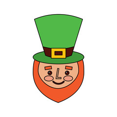 leprechaun face with red beard green hat for st. patricks day vector illustration