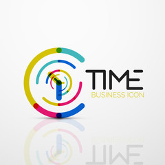 Vector abstract logo idea, time concept or clock business icon