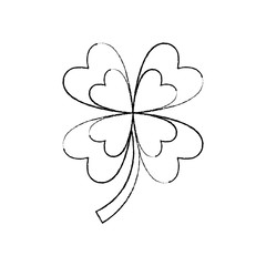 four leaf clover good luck symbol vector illustration