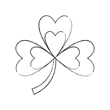 clover with three leafs natural emblem vector illustration