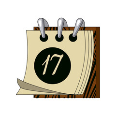 17 day on calendar icon vector illustration graphic design