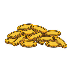 Coins stacked isolated icon vector illustration graphic design