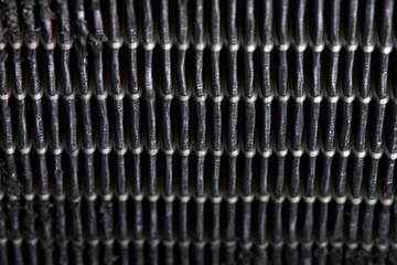 Dirty air filter. High efficiency air filter for HVAC system.