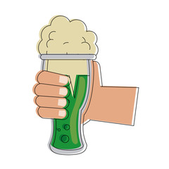 Hand with beer icon vector illustration graphic design