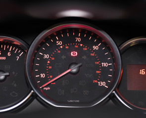Car MPH gauge lit