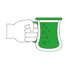 Hand with beer icon vector illustration graphic design