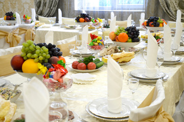 Table in the restaurant for  Banquet.