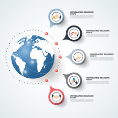 Abstract infographics number options template. Vector illustration. Can be used for workflow layout, diagram, business step options, banner, web design.