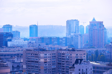 Fototapeta premium depressive urban development in blue tones