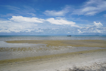 Ocean at low tide in Sihnookville, Cambodia