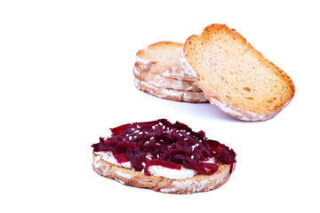 Beetroot and feta toast