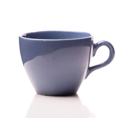 Old chipped cobalt blue coffee cup