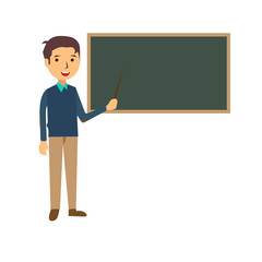 Male teacher with pointer vector illustration