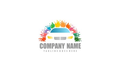 Colorful Car Splash Paint Vector Logo