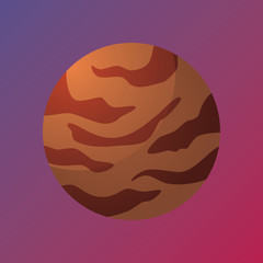 red fantasy color planet. cool cosmic planet for game design, web design with space, science, space and fantasy theme. planet illustration. planet of universe