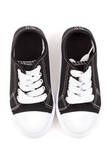 Classic Black Shoes Sneakers on a White Background