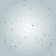 Abstract polygonal background with connecting dots, lines and place for text