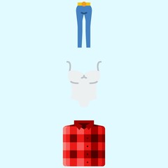 Icons about Man Clothes with trousers, sleeveless and shirt