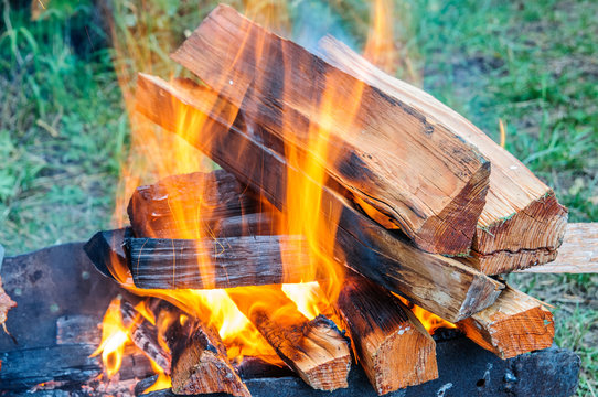 Preparing to make barbeque in the open air in summer