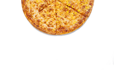 Pizza on white background