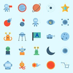 Icons about Universe with constellation, moon rover, alien, observation, capsule and uran © Orxan