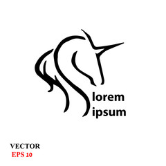 UNICORN HEAD LOGO ICON SYMBOL