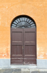 Brown wooden entrance door