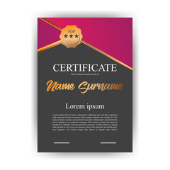 Purple Certificate Template Vector
