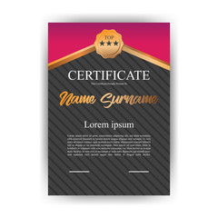 Purple Certificate Template Vector