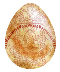 Happy Easter. Watercolor easter egg spring lace ornament