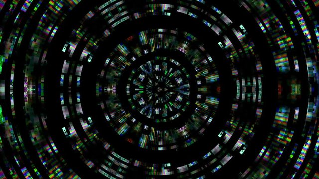 Video Background 2335: A futuristic radial data glitch (Loop).