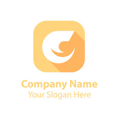 Obraz premium abstract logo design in square flat icon style with long shadow