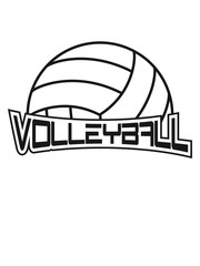 cool text schriftzug Volleyball rund kreis ball spielen verein spaß sport logo design