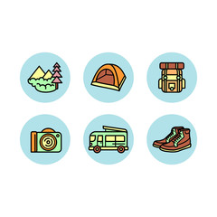 traveling icon set