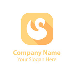 Fototapeta premium abstract logo design in square flat icon style with long shadow