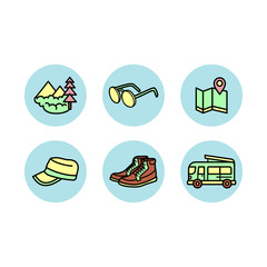 traveling icon set