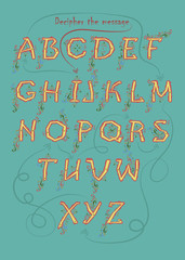 Alphabet with encrypted message - I am yours