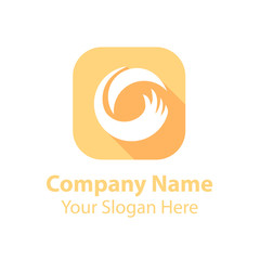 Obraz premium abstract logo design in square flat icon style with long shadow