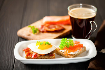 Coffee and Two toasts for breakfast
