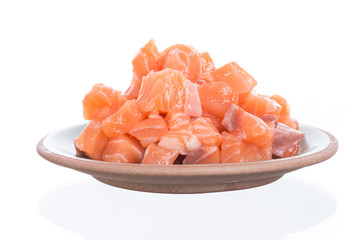 Fresh raw salmon fish isolated on a white